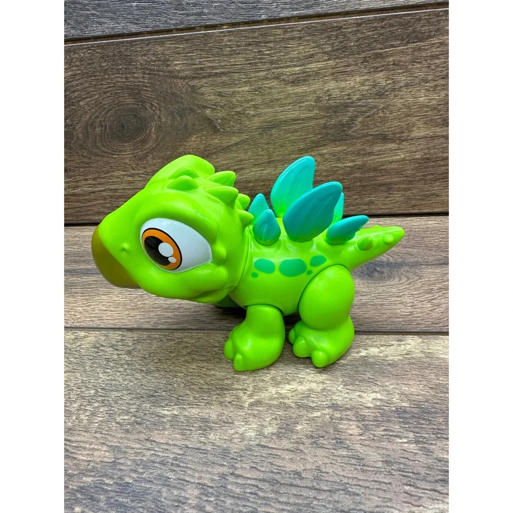 ZURU Smashers‎ Junior Vibrant Green Dragon Dinosaur Toy Figure with Teal Spikes